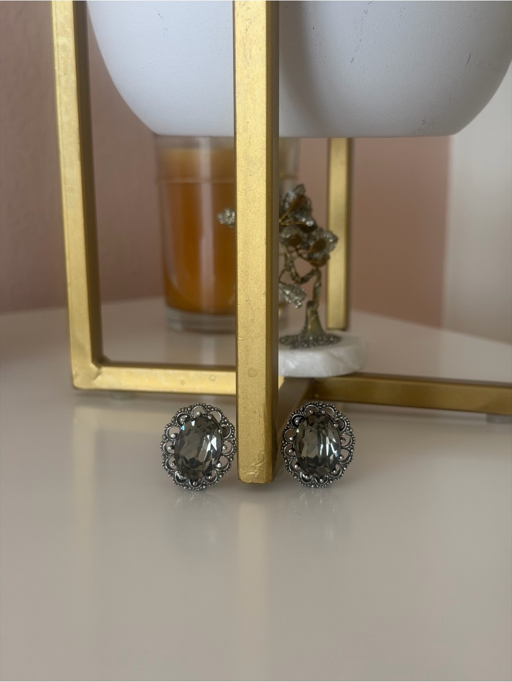 Authentic Vintage Ciner Gold-Tone Textured Cluster Rhinestone Clip-On Earrings